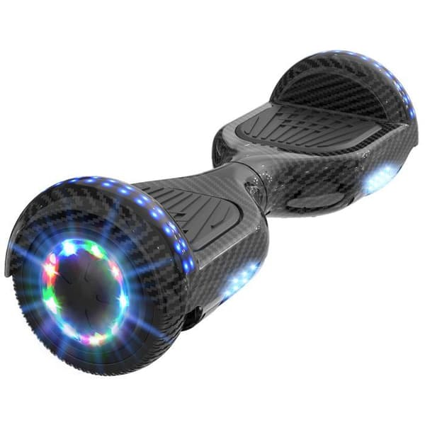RCB Hoverboard 6,5 tum – Bluetooth och LED – perfekt present till barn – kolfiber svart