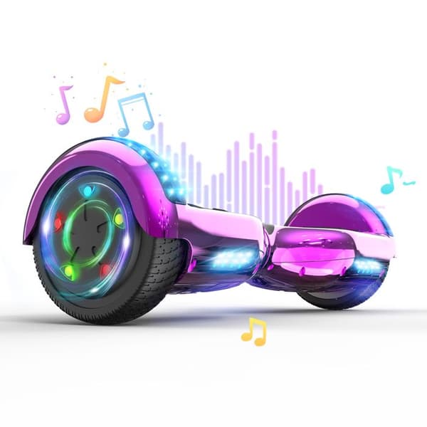Hoverboard 6.5 Tommer med Bluetooth og LED - RCB - Perfekt Gave til Børn Rosa Krom