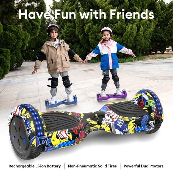 RCB Hoverboard 6,5 tum – Bluetooth och LED – perfekt present till barn – gul