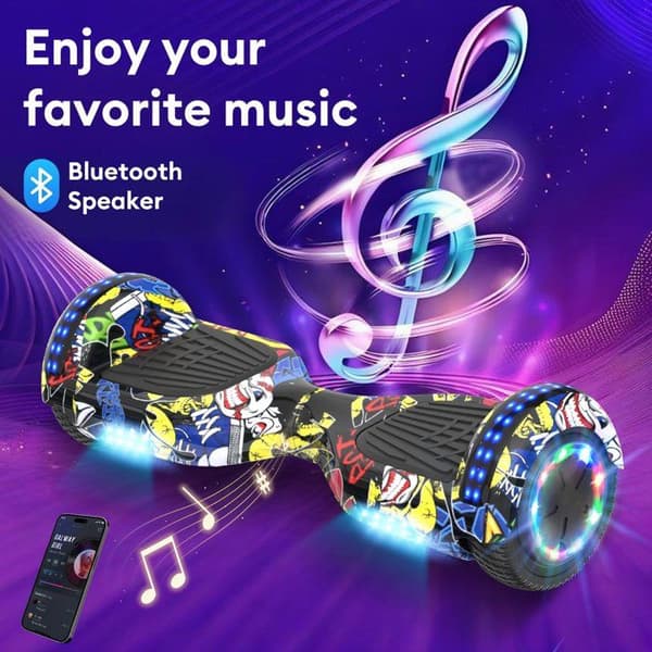 RCB Hoverboard 6,5 tum – Bluetooth och LED – perfekt present till barn – gul