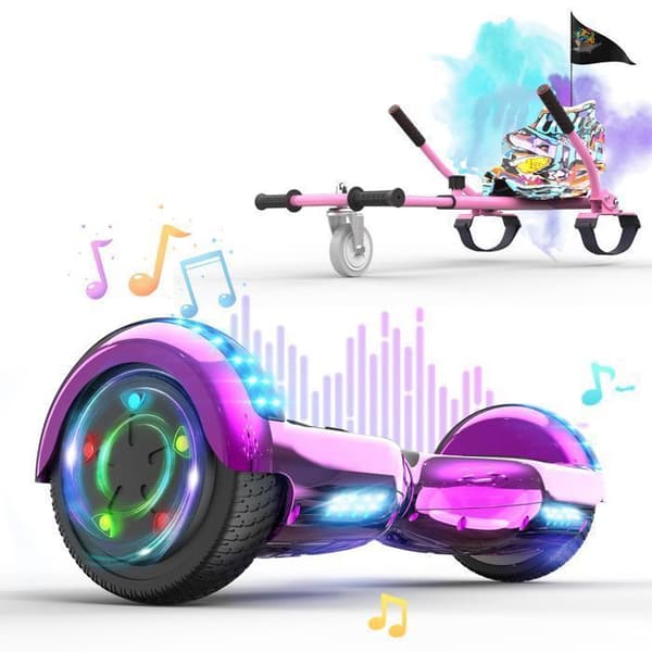 Hoverboard RCB 6.5 Tommer Bluetooth LED Karting Justerbar Rosa