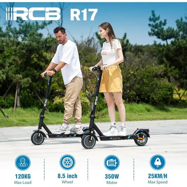 RCB Elektrisk Scooter 500W – 8,5" Solid Dæk – 25 km/h – Rækkevidde 23-30 km – RCB App