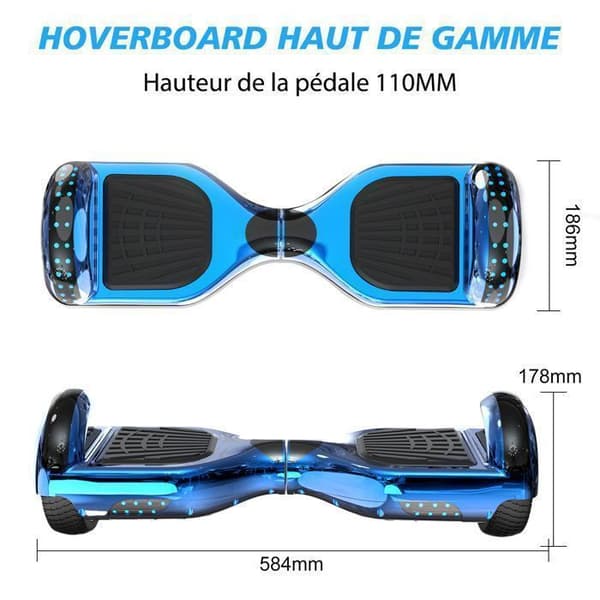 RCB Pack Elektrisk Hoverboard Blå + Hoverkart Svart – Idealisk Gåva för Barn