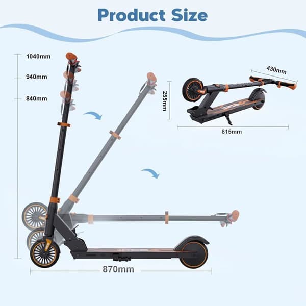 RCB R15 Elscooter 250W 25,2V 5,2Ah Vikbar