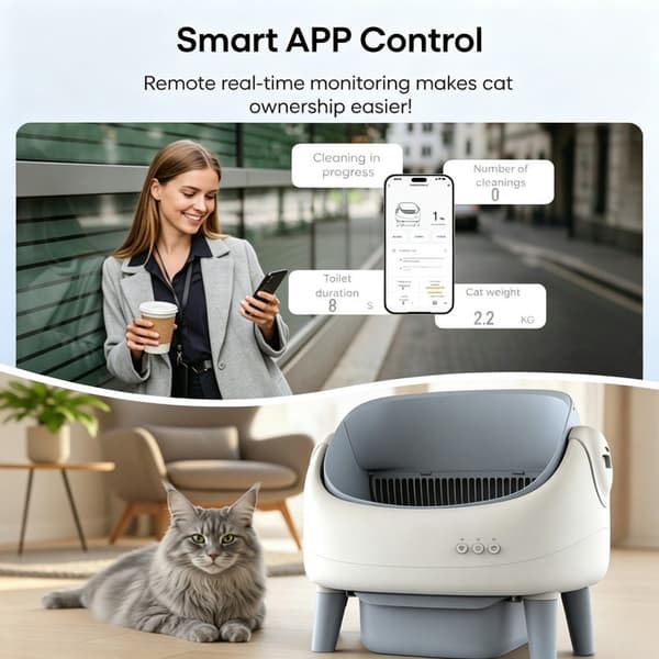 Crigge MINI-C Smart kattlåda – Tyst, säker och Wi-Fi-kontrollerad