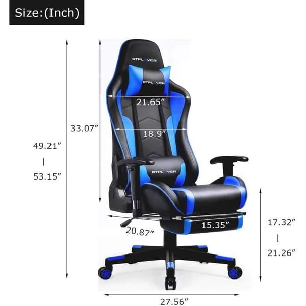 Gamingstol - GTPLAYER - GTPLAYER - Ergonomisk - Teleskopfotstöd - Bluetooth-högtalare