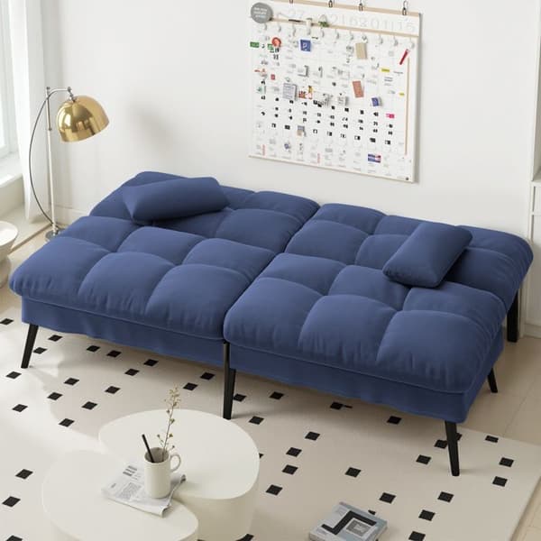 Soffa med sängfunktion - Gästsängsoffa 3-sits - med justerbart ryggstöd i blått