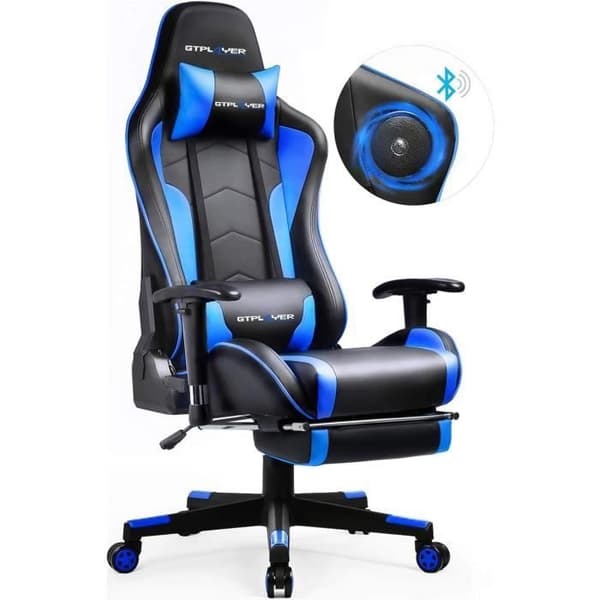 Gamingstol - GTPLAYER - GTPLAYER - Ergonomisk - Teleskopfotstöd - Bluetooth-högtalare