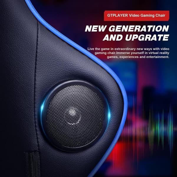 Gamingstol - GTPLAYER - GTPLAYER - Ergonomisk - Teleskopfotstöd - Bluetooth-högtalare