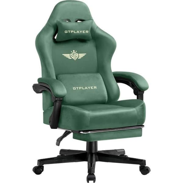 Gamingstol - Andningsbar - Ergonomisk - Tyg av hög kvalitet - Grön