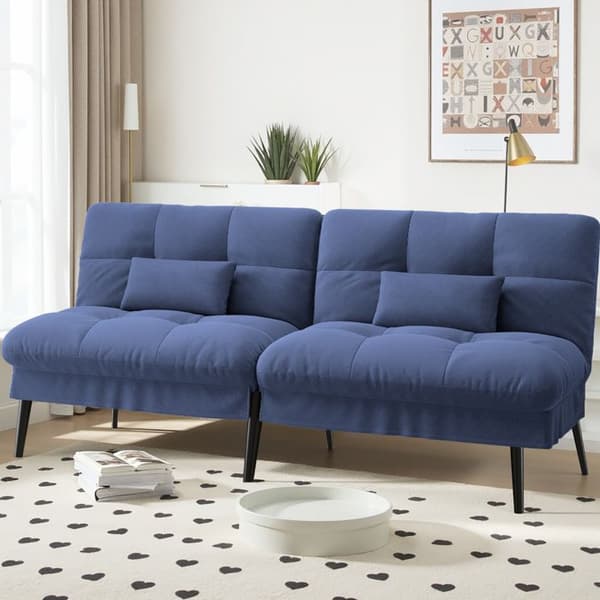 Soffa med sängfunktion - Gästsängsoffa 3-sits - med justerbart ryggstöd i blått
