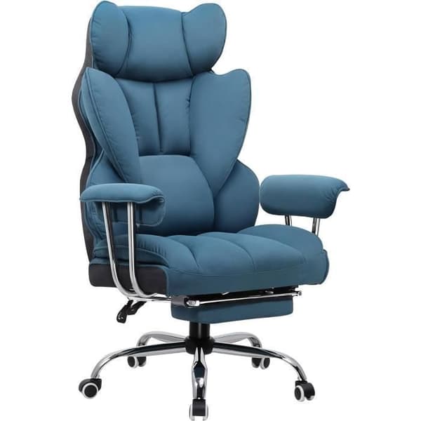 Gamingstol - GTPLAYER - Justerbar - Teleskopfotstöd - Ergonomisk - Blå