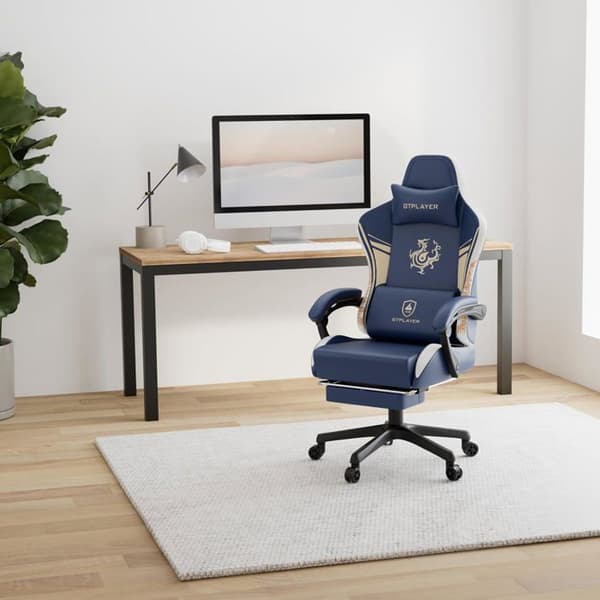 Gamingstol - GTPLAYER - Dragon Series - Bluetooth-högtalare - Fällbart fotstöd - Läder