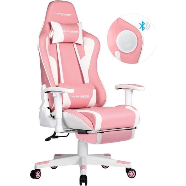 Gamingstol - GTPLAYER - GTPLAYER - Teleskopfotstöd - Bluetooth-högtalare - Minnesskum