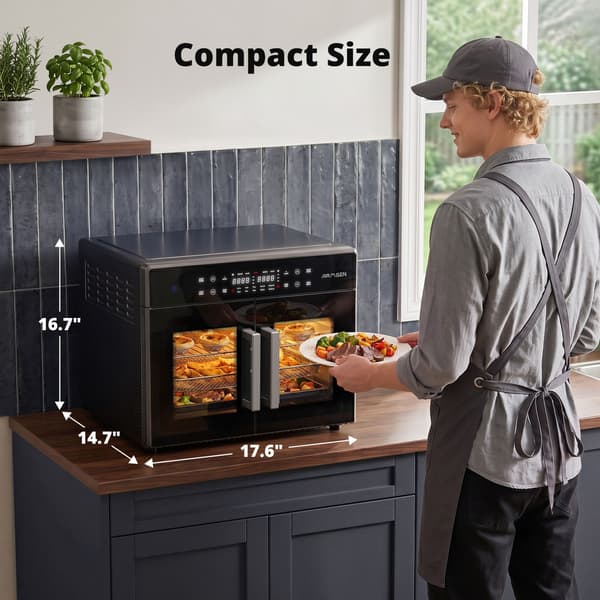 AIRMSEN 30L Ovn, 1800W, Multifunktionel Digital Touch Control, Bordovn, Sort