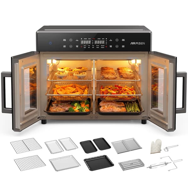 AIRMSEN 30L Ovn, 1800W, Multifunktionel Digital Touch Control, Bordovn, Sort