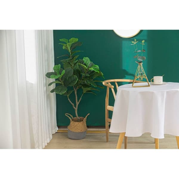 Rund vit fläckavvisande duk 160 cm - Vit -