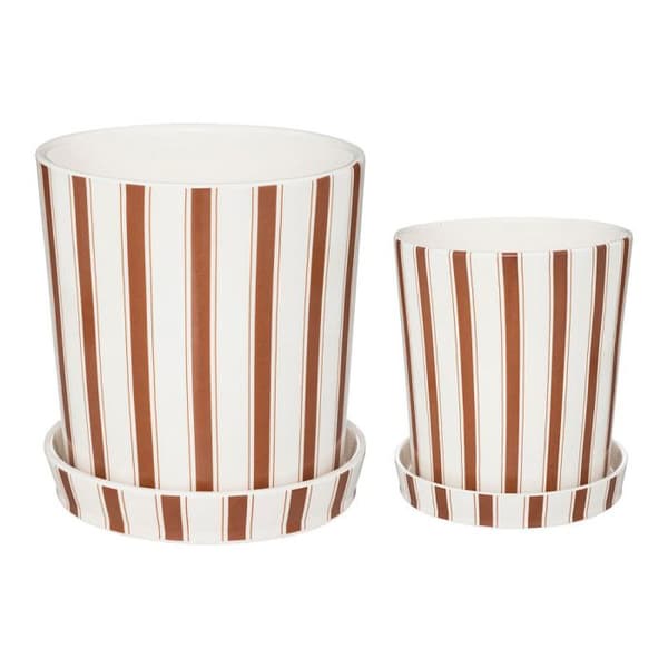 Set med 2 krukor "Dolce Riviera" keramik Atmosphera - -