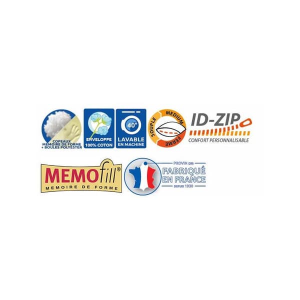 Memory foam kudde 60 x 60 cm "Mémofil" Bleu Calin