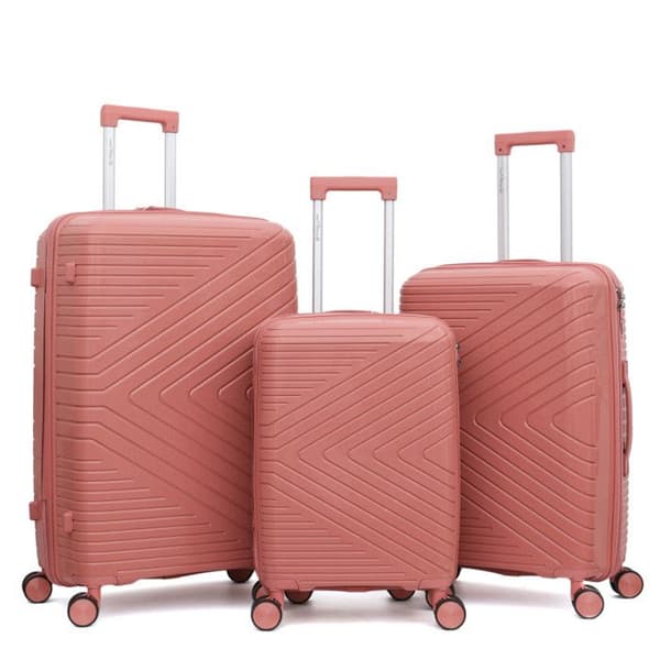 Set med 3 resväskor i polypropen "Travel Light" - LYS Paris 2551/3 - Rosa -