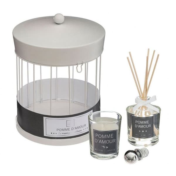 Burk med diffuser och doftljus "Karusell" Atmosphera - Burk med diffuser och doftljus Karamelläpple -