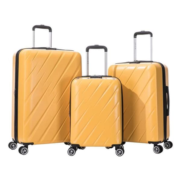 Set med 3 utvidgade resväskor - 100% ABS - LYS Paris 350/3 - Gul - Gul -