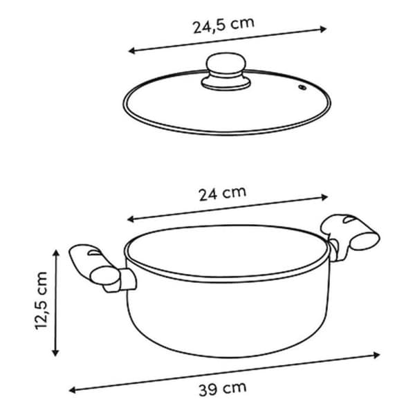 Induktionsgrytan med lock "Néo" aluminium diameter 24 cm - -