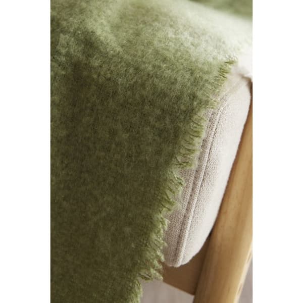 Pläd 130 x 170 cm Polyestertrikå uni effekt Mohair "Melia" Den röda tråden
