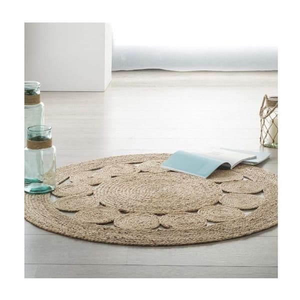 Rund jute matta med hål, diameter 80 cm Atmosphera - -