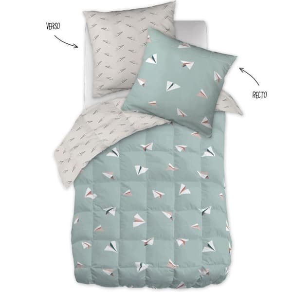 Couette alla dimensioner "Petits Papiers" Vändbar 100% Bomull / 57 Trådar/cm² - 140x200