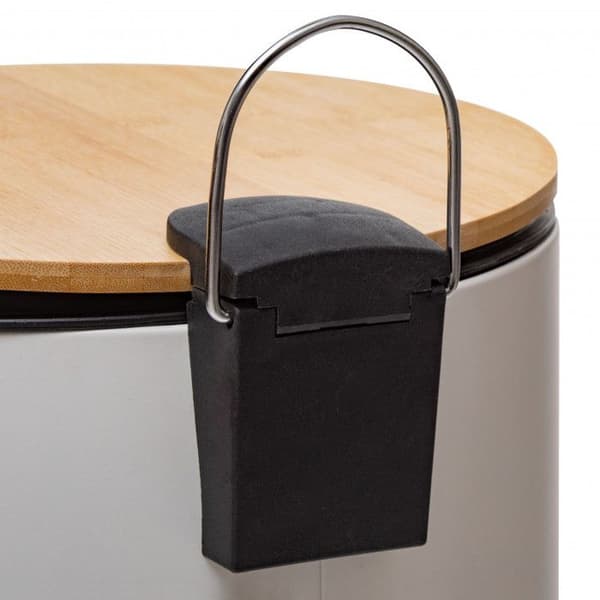 Soptunna "Bam Modern" 30 liter Lock i bambu Atmosphéra - Vit - Vit -