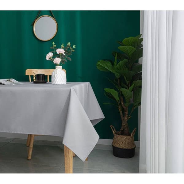 Enfärgad fläckavvisande duk Rektangulär 145 x 240 cm - Grå -