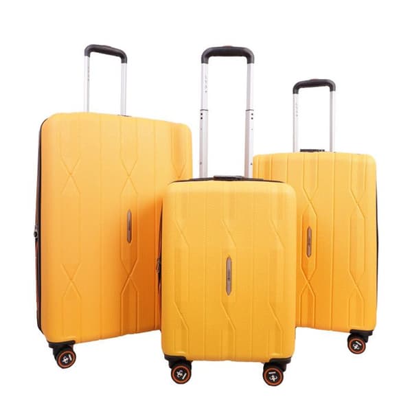 Set med 3 utvidgade resväskor - 100% ABS - LYS Paris 330/3 - Senap -
