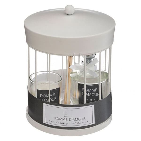 Burk med diffuser och doftljus "Karusell" Atmosphera - Burk med diffuser och doftljus Karamelläpple -