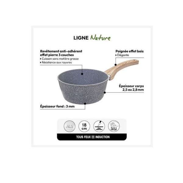 Grillpanna i smidd aluminium "Cuisson Nature" - 18