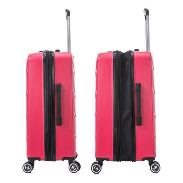Set med 3 Utökbara Resväskor - 100% ABS - LYS Paris 350/3 - Fuchsia