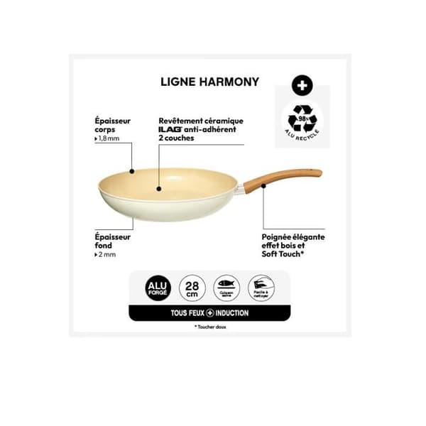 Stekpanna i smidd aluminium "Harmony" diameter 28 cm