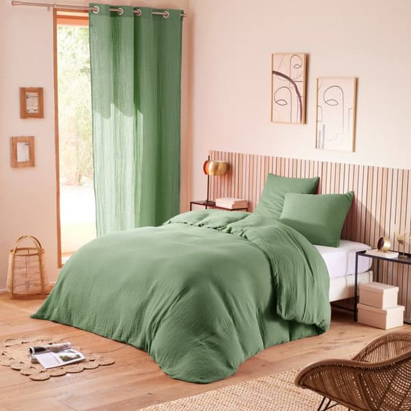 Kuddfodral "Noah" 50 x 70 cm "Bomullsgaze" - Noah Olive - Noah Olive -