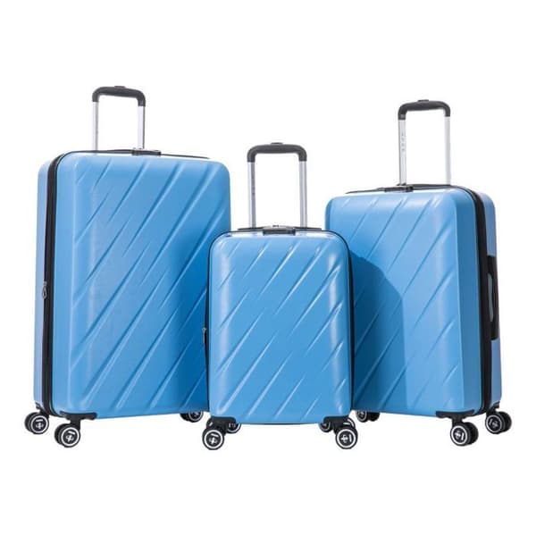 Set med 3 utvidgade resväskor - 100% ABS - LYS Paris 350/3 - Blå - Blå -