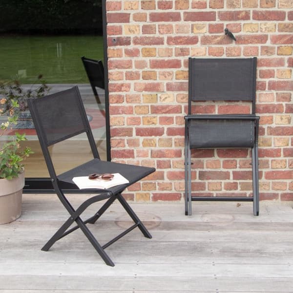 Set med 2 Modulo stolar med svart aluminiumram Wilsa Garden