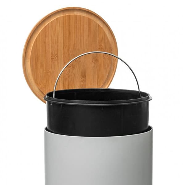 "Bam Modern" papperskorg 30 liter Bambu Lock Atmosphéra - Vit