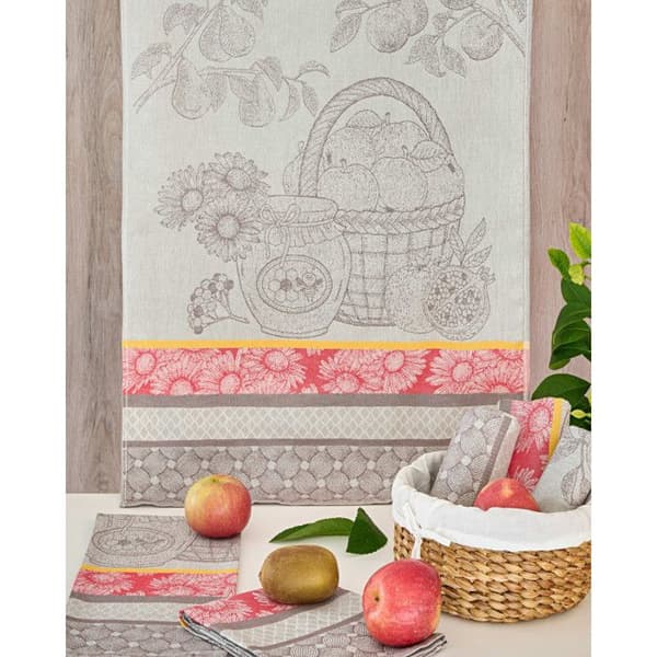 2 set med 6 tryckta kökshanddukar 50 x 70 cm Egyptisk bomull