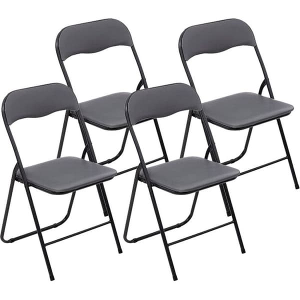 Set med 4 hopfällbara PVC-stolar "Funny" Atmosphera - Grå -