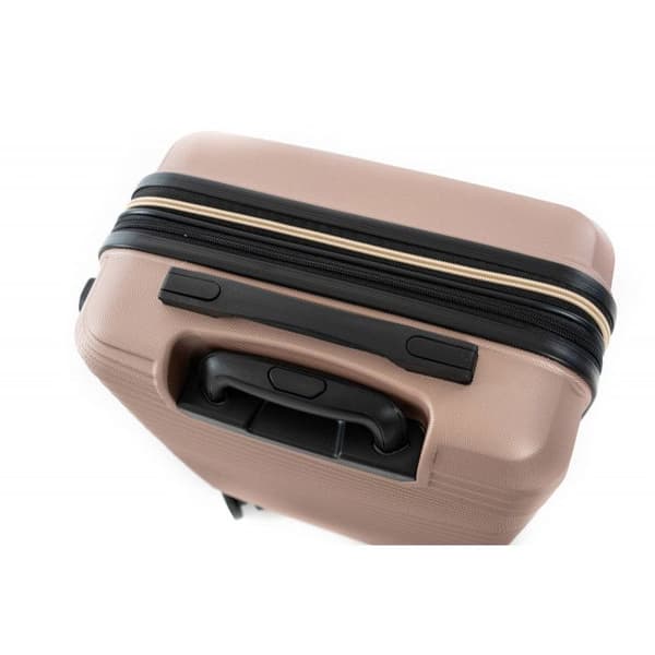 Set med 2 utvidgade hårda resväskor + 30% volym + necessär - Lys Paris 323/3 - Rose Gold