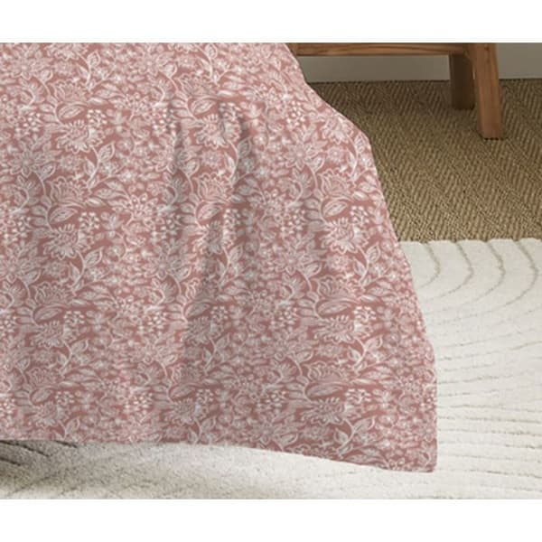 Sängkläder 4 delar för säng 140 x 190 cm Céleste persika - -