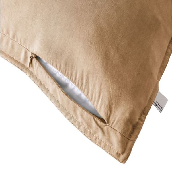 Kuddfodral "Lysandre" alla storlekar "Lyocel" Fjärilseffekt - 50x70 - Lysandre Kamel
