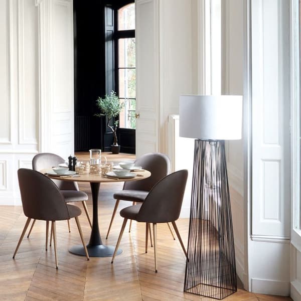 Set med 2 stolar i sammet "Slano" Atmosphera - 52x54x84 - Grå