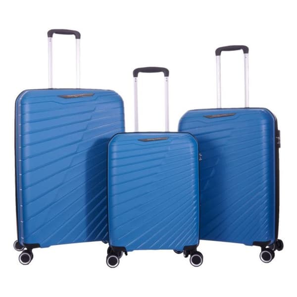 Set med 3 resväskor i polypropen "Travel Light" - LYS Paris 2500/3 - Blå -