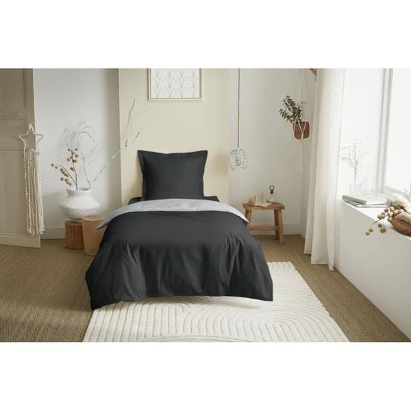 Vändbar 2-delad täckset "Duo Premium" 140 x 200 cm Tryffel/Moln