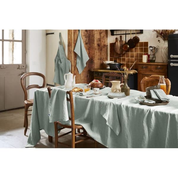Set med 2 handdukar "Soline" 50 x 70 cm Tvättad lin - Soline Eucalyptus - Soline Eucalyptus -